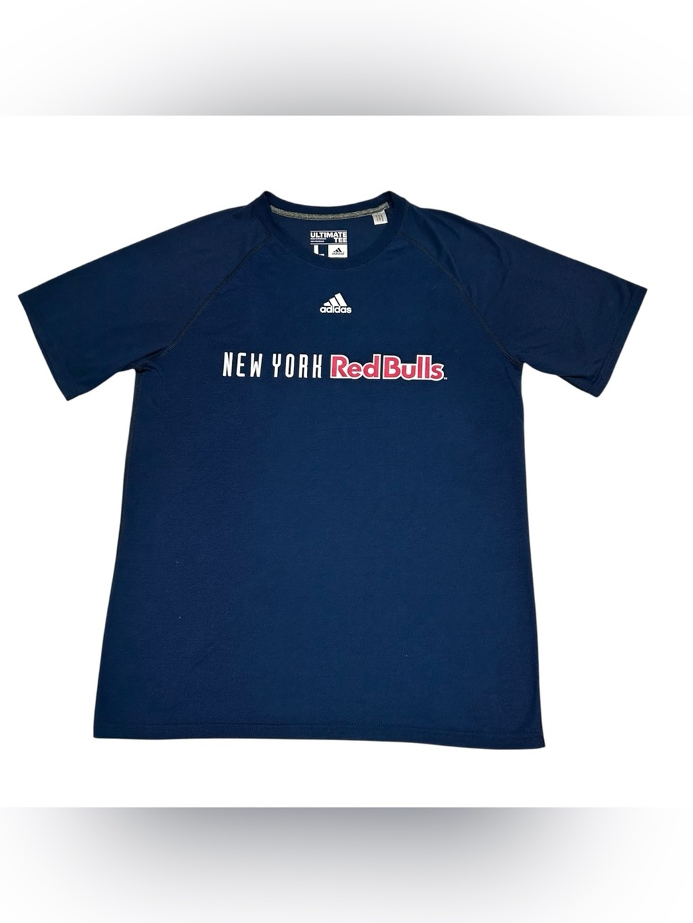 New York Red Bulls Adidas MLS Mens Size L Shirt Soccer Fan Activewear Game Day